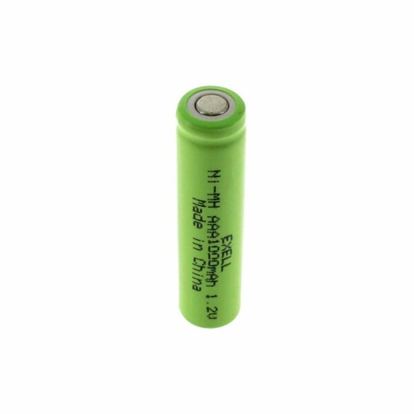 Exell Battery 1.2V NIMH AAA 1000mAh Rechargeable Flat Top Battery EBC-526-0